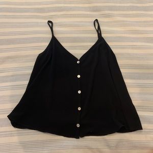 Show Me Your MuMu Black Size M flowy button up chiffon tank